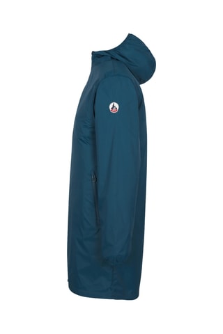 Imperméable long à capuche Oban - Bleu métallique