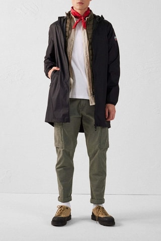 Imperméable long à capuche Oban - Noir