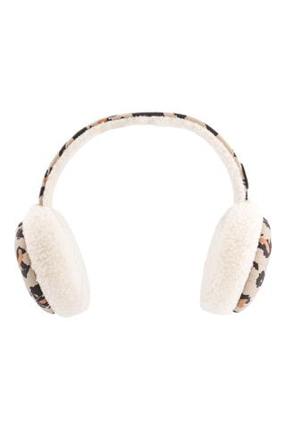 Cache-oreilles imprimé Fuzzy Print - Léopard beige
