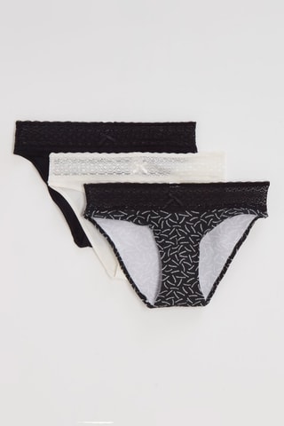 3 bragas Les Cotons Bio - Negro y blanco