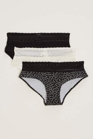 3 shortis Les Cotons Bio - Negro y crudo