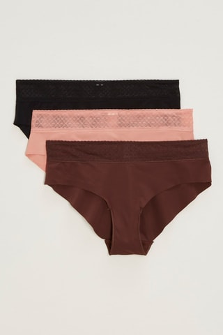 3 shortis - Negro y rosa
