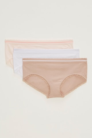 3 shortis - Blanco y rosa