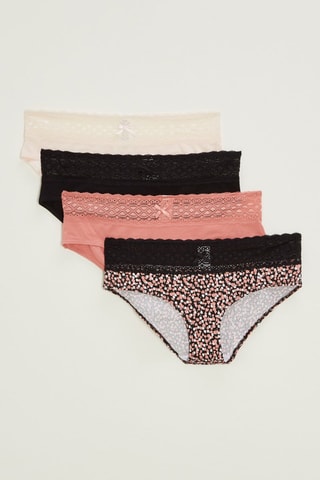 4 shortis Les Cotons Bio - Crudo y negro