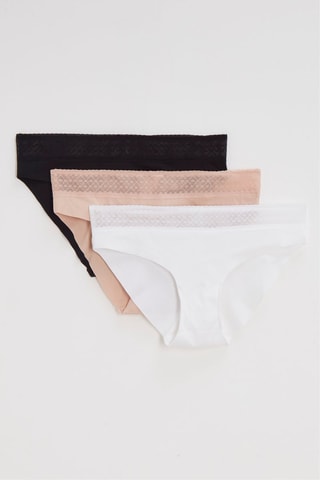 3 bragas - Blanco, salmón y negro