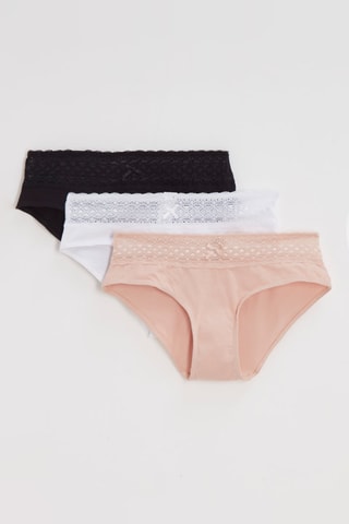 3 shortis Les Cotons Bio - Negro y crudo