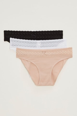 3 bragas Les Cotons Bio - Negro y blanco - Variance