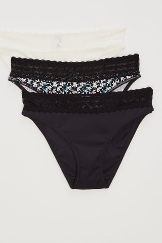 3 bragas Les quotidiens - Negro y blanco