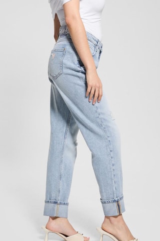 Jean boyfriend taille haute - Bleu clair