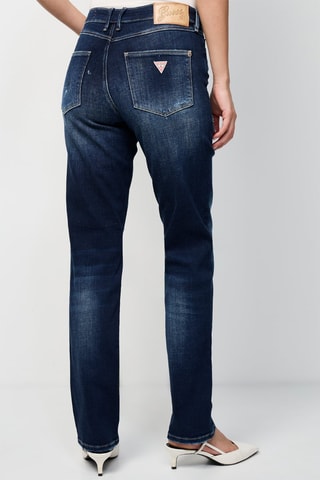 Jean straight taille haute - Bleu marine
