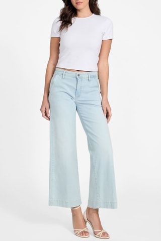 Jean wide legs taille haute - Bleu