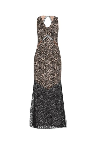 Robe droite en dentelle - Noir