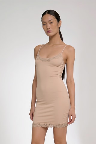 Robe fourreau - Marron clair