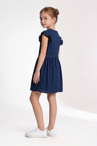 Robe en broderie anglaise - Bleu marine