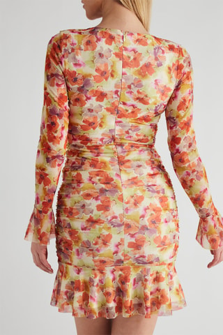 Robe fourreau - Orange et blanc