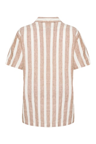 Chemise en lin - Marron chiné et écru