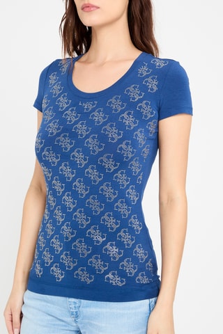 T-shirt en coton biologique - Bleu marine