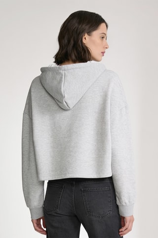 Sweat court à capuche - Gris chiné