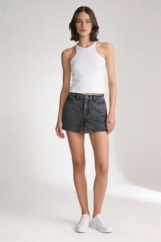 Short en jean - Gris clair