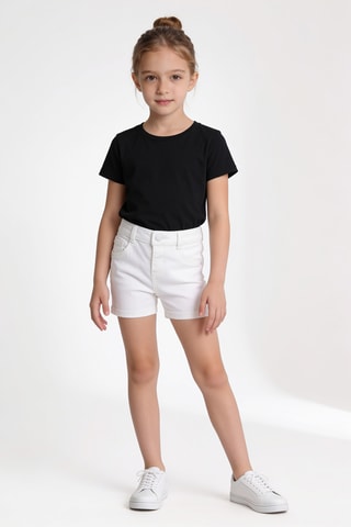 Short en jean - Blanc