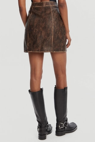 Minijupe taille haute - Marron