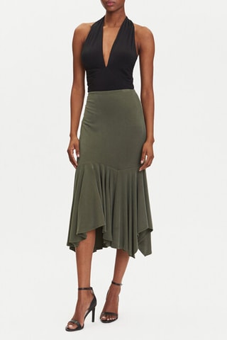 Jupe midi taille haute - Vert