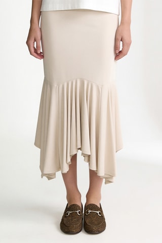 Jupe midi taille haute - Taupe