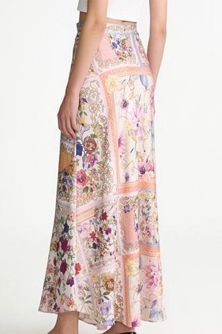 Jupe midi taille haute - Rose poudré