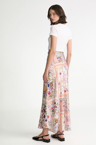 Jupe midi taille haute - Rose poudré
