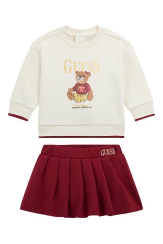 Sweat et jupe - Ecru et bordeaux