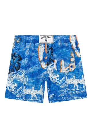 Short de bain - Bleu roi et blanc