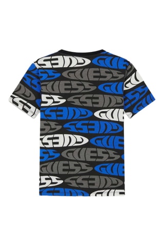 T-shirt en coton biologique - Bleu roi et blanc