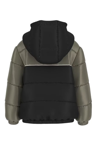 Doudoune à capuche - Kaki et noir