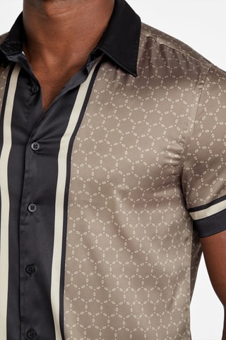 Chemise - Taupe et noir