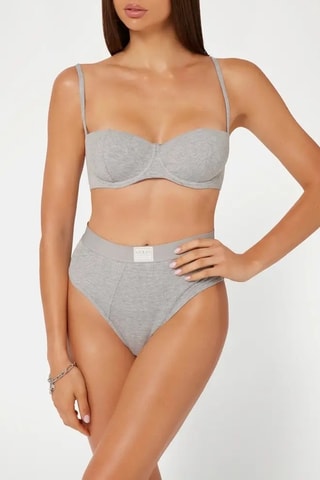 Bas de maillot taille haute - Gris