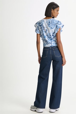 Crop top - Ciel et blanc