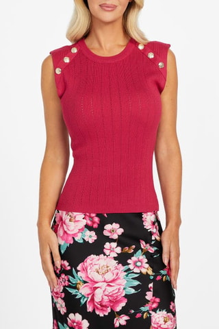 Pull sans manches - Rouge