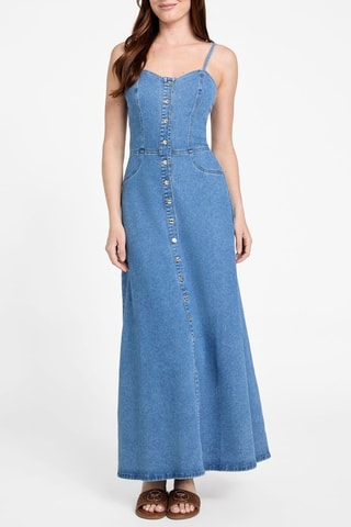 Robe longue en jean - Bleu