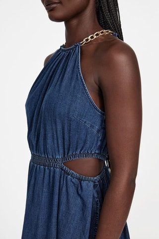 Robe midi en jean - Bleu marine