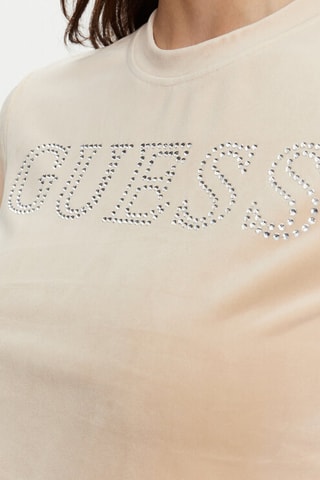 Crop top en velours - Beige