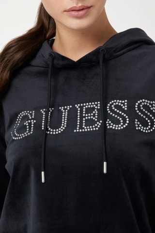 Sweat à capuche en velours - Noir