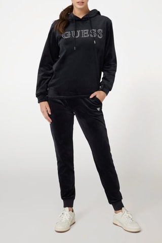 Sweat à capuche en velours - Noir