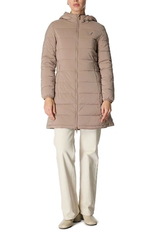 Doudoune longue à capuche - Beige