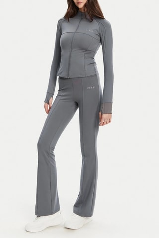 Pantalon flare taille haute - Gris