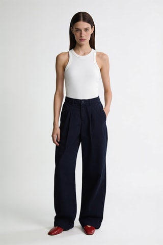 Pantalon wide legs - Bleu nuit