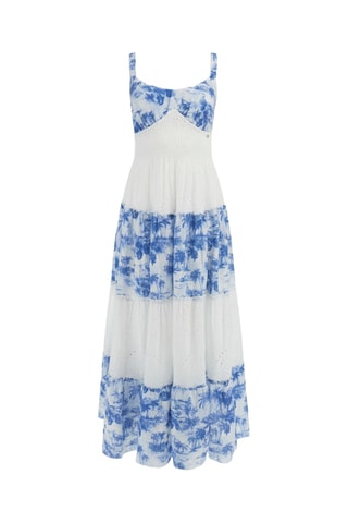 Robe longue en lin - Bleu marine