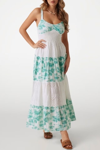 Robe longue en lin - Turquoise