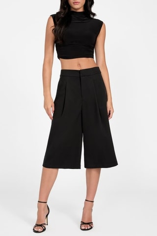 Pantalon wide legs 7/8 - Noir