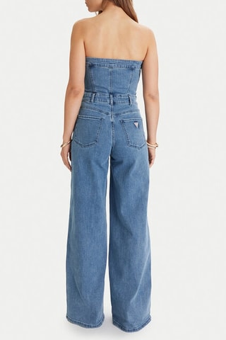 Combinaison bustier en jean - Ciel