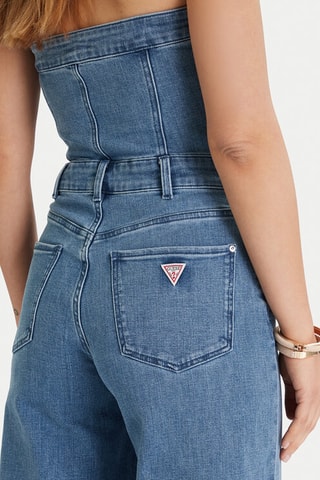 Combinaison bustier en jean - Ciel